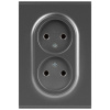 Розетка ЭРА Arktik 16-2107-06 без заземления двойная 2X2P 16А-250В графит Б0071686