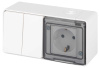 Блок розетка с выключателем ЭРА Эксперт 11-7502-01 двойной IP55 16A-10AX-250В ОУ белый Б0063270