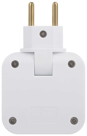 Разветвитель электрический ЭРА SPF-2-FL-USB поворотный на 2 розетки + 2USB 10А белый Б0069089