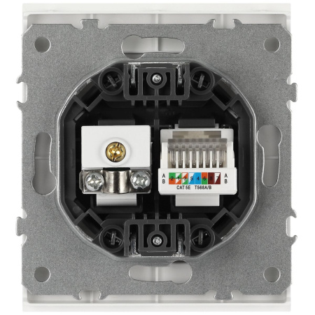Розетка ЭРА Arktik 16-3110-08 комбинированная RJ45+TV белый матовый Б0070501