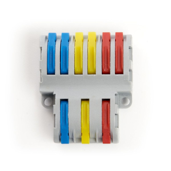 Клемма строительно-монтажная Stekker для подключения фазных проводников 3 контактные группы, (1 ввод,2вывода на полюс) LD222-427 39499