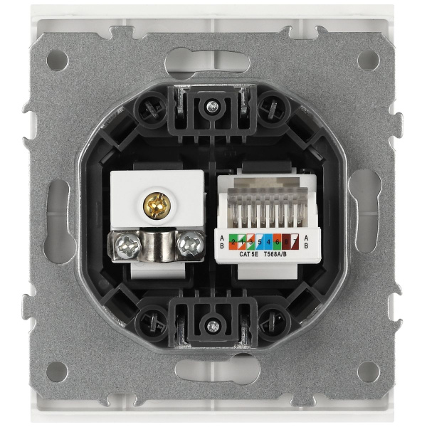 Розетка ЭРА Arktik 16-3110-08 комбинированная RJ45+TV белый матовый Б0070501