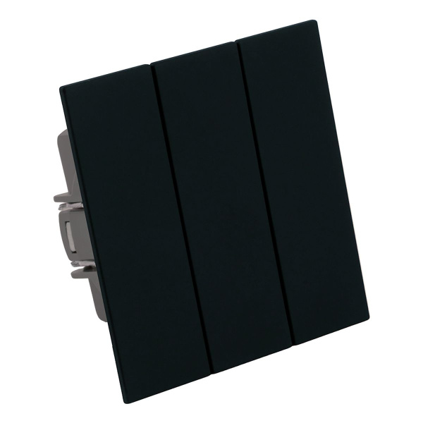 Выключатель 3-клавишный (механизм), Stekker, 250В, 10А Мия, RSW10-3108-05, черный бархат 50444