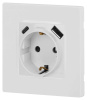 Розетка ЭРА Серия 12 12-4108-01 2P+E 16A-250В со шторками с USB type-A+C 5В-3А белый Б0067752