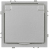 Розетка ЭРА Galaxy 15-2103-03 c заземлением 2P+E Schuko со шторками с крышкой 16А-250В IP20 алюминий Б0070662
