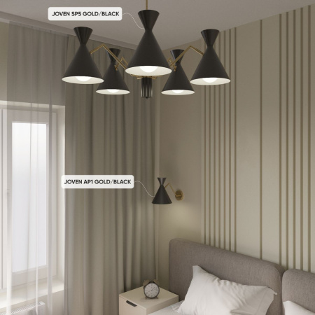 Подвесная люстра Crystal Lux Joven SP5 Gold/Black