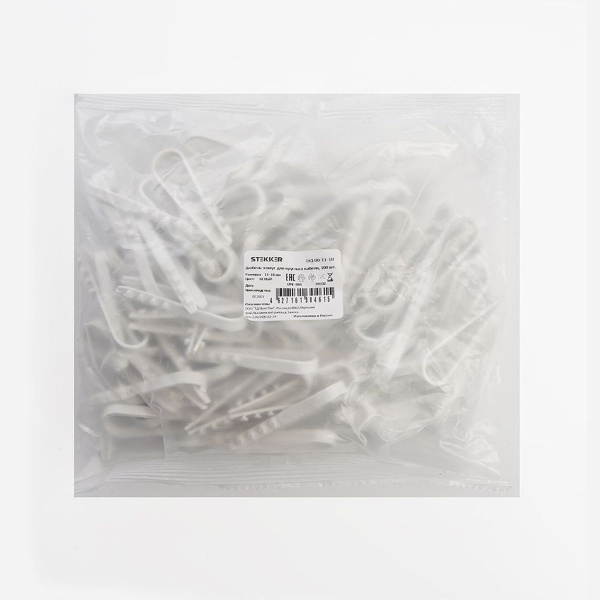 Дюбель-хомут для круглого кабеля (11-18мм), Stekker DCL00-11-18, полипропилен, белый (100шт.) 39332