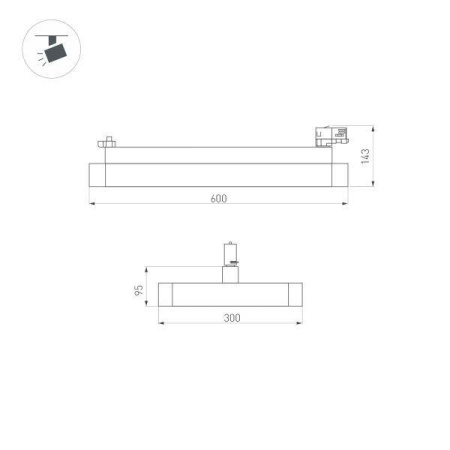 Трековый светодиодный светильник Arlight LGD-Afina-4TR-S600x300-50W White6000 035494
