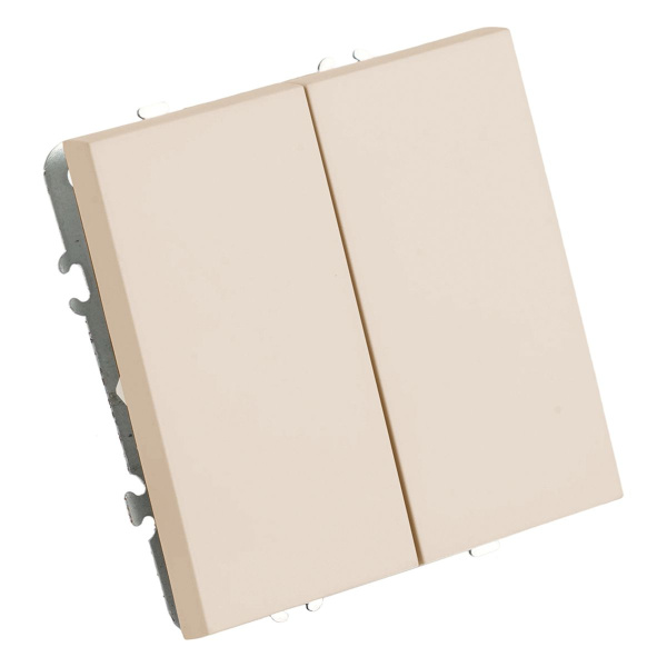 Переключатель перекрестный 2-клавишный (механизм), Stekker, 250В, 10А Эмили, RSW10-5111-08, кашемир, soft touch 50165