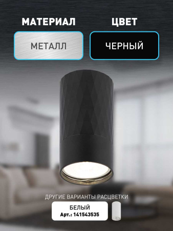 Настенно-потолочный светильник ЭРА OL31 BK Б0056374
