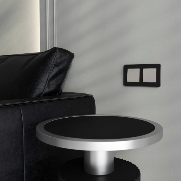 Перекрестный выключатель двухклавишный (дымчатый) W1223004/ a069460