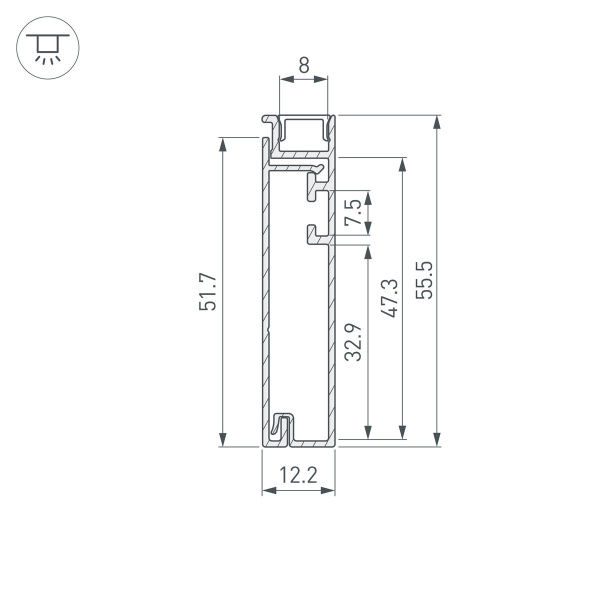 Профиль Arlight Plintus-H55-2000 White 045445