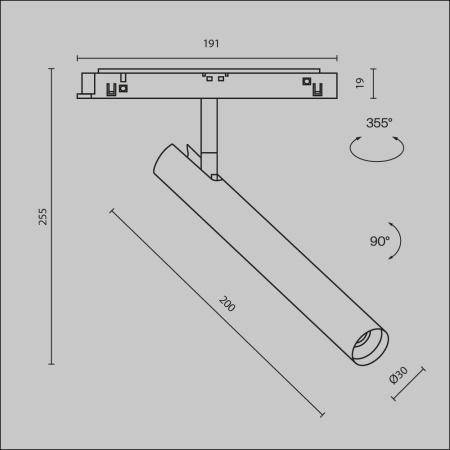 Трековый светодиодный светильник Maytoni Technical Magnetic Exility Focus T TR141-2-6W3K-M-B