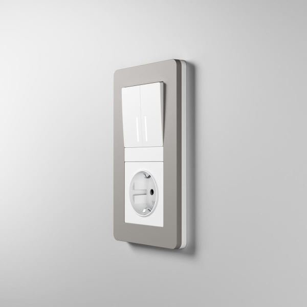 Рамка Werkel Split на 2 поста дымчатый/белый W0023067 4690389206061