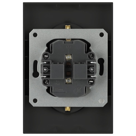 Розетка ЭРА Arktik 16-2105-05 двойная с заземлением 2X2P+E Schuko со шторками 16А-250В антрацит Б0070458