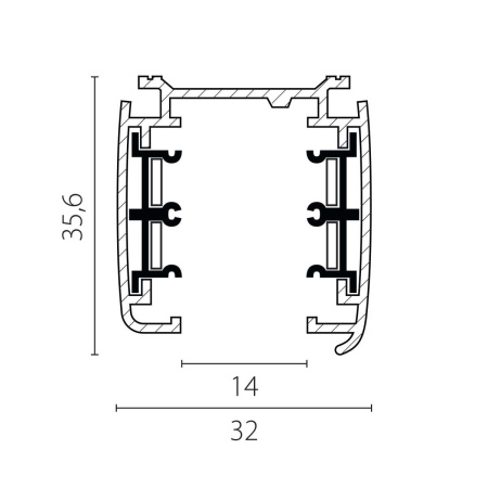 Трек четырехконтактный 3-фазный стыковочными пазами (плоские медные жилы), 2м Quattro Lightstar 504028-F