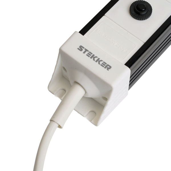 Сетевой фильтр 4-местный с/з Stekker 3x1мм2, 1,8 м, 250В, 16А Techno, HM22-41-02, белый 50147