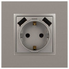 Розетка ЭРА Elegance 14-4109-16 2P+E 16A-250В штор. с 2xUSB 5В-3А титан Б0065775
