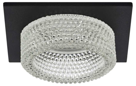 Светильник встраиваемый декоративный ЭРА DK110 BK/CL под лампу MR16 GU5.3 черный/прозрачный Б0058422