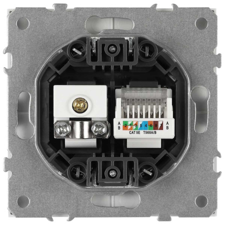 Розетка ЭРА Galaxy 15-3110-01 комбинированная RJ45+TV IP20 белый Б0070776