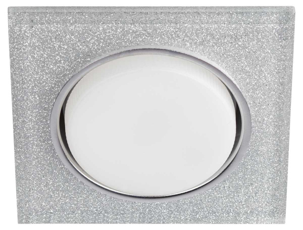 Светильник встраиваемый cо светодиодной подсветкой ЭРА DK LD50 CH/SHSL под лампу GX53 хром/серебро Б0057471