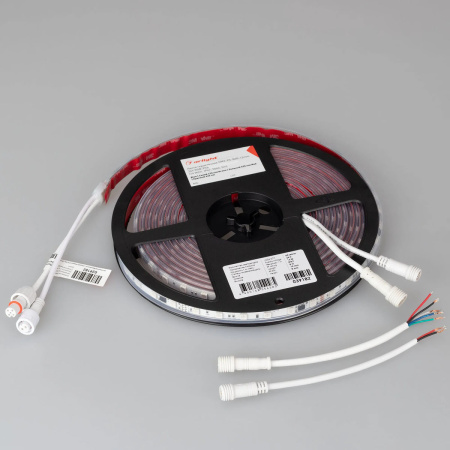 Светодиодная лента герметичная Arlight 14W/m 60LED/m 5060SMD разноцветный 5М DMX-PS-B60-12mm 24V 039182