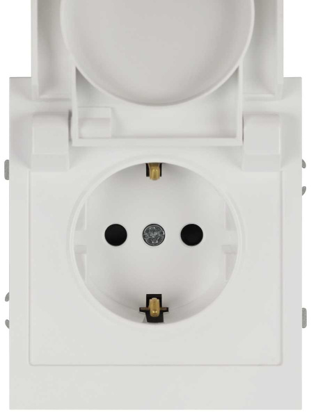 Розетка ЭРА Arktik 16-2103-01 с заземлением 2P+E Schuko со шторками с крышкой 16А-250В белый Б0070434