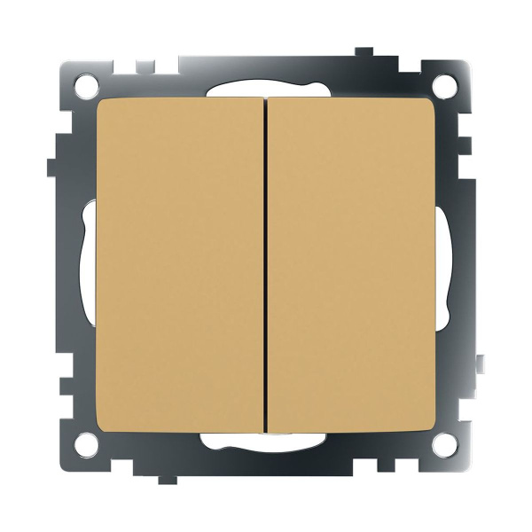 Выключатель двухклавишный Stekker Катрин золото GLS10-7104-08 49216
