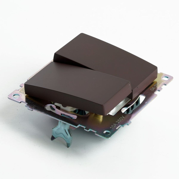 Переключатель двухклавишный Stekker Катрин GLS10-7107-04 шоколад 49170