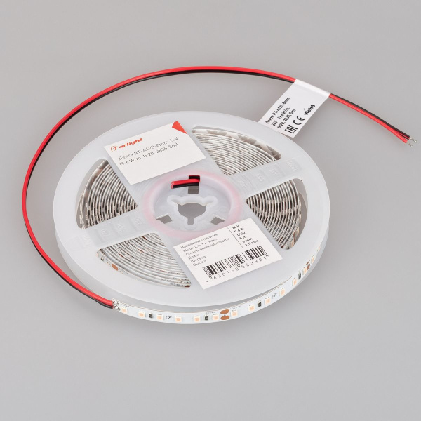 Светодиодная лента Arlight 6W/m 120Led/m 2835SMD фиолетовый 5M RT-A120-8mm 24V Violet 043384