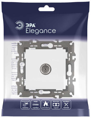 Розетка ЭРА Elegance 14-3101-01М TV одиночная, белый матовый Б0065813