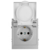 Розетка ЭРА Arktik 16-2103-03 с заземлением 2P+E Schuko со шторками с крышкой 16А-250В алюминий Б0070436