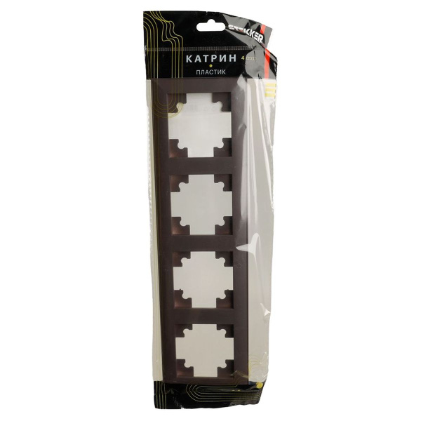 Рамка 4-постовая Stekker Катрин шоколад PFR00-7004-04 39820