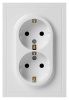 Розетка ЭРА Galaxy 15-2104-01 с заземлением двойная 2X2P+E Schuko 16А-250В IP20 белый Б0070678