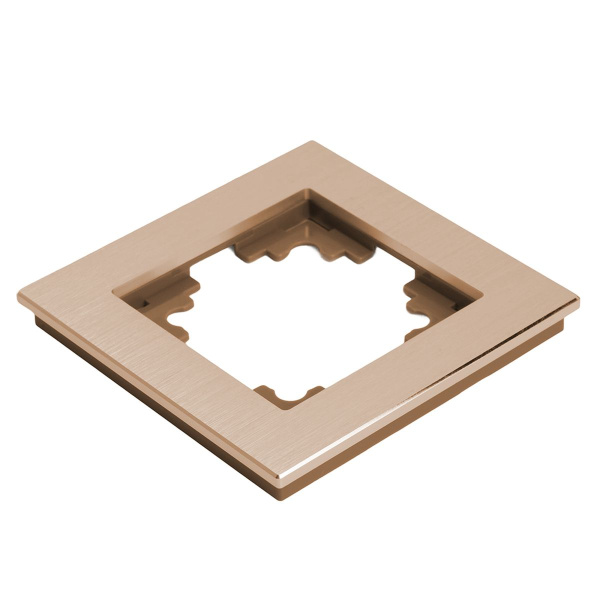 Рамка 1-местная, металл, STEKKER, MFR00-7001-02, серия Катрин, шампань 50010