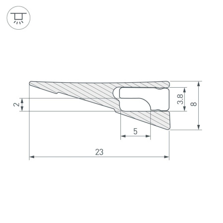 Профиль Arlight SL-Mini-Shelf-H8-2000 Anod Olive Grey 038205