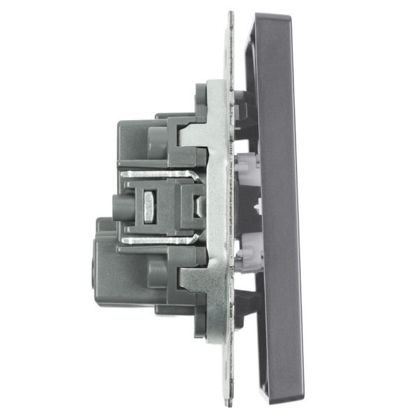 Выключатель 2-клавишный (механизм), STEKKER, 250В, 10А, серия Эмили, RSW10-5104-10, платиново-серый, soft touch 49944