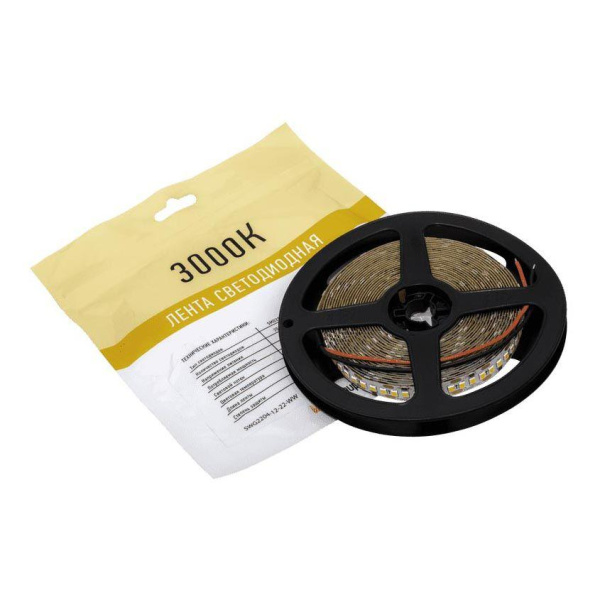Светодиодная лента SWG 22W/m 204LED/m 2835SMD теплый белый 5M 004492