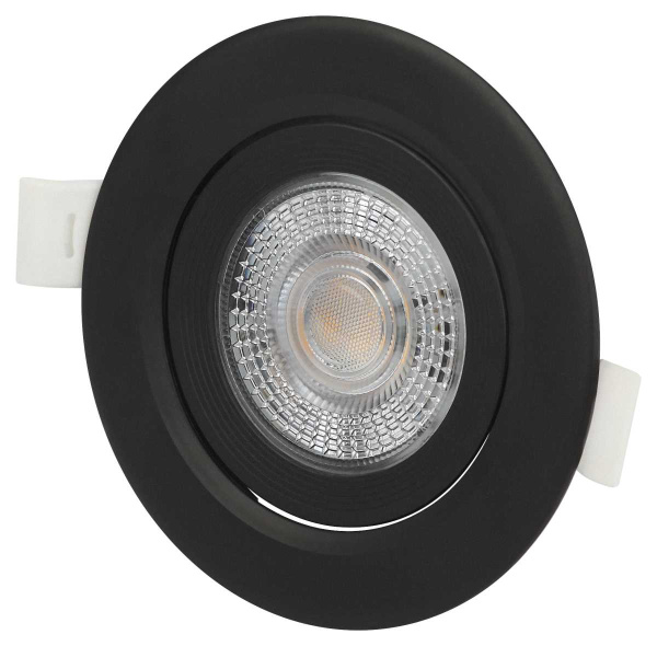 Светильник светодиодный встраиваемый ЭРА KL LED 25A-5 3K BK 5Вт 3000К круглый поворотный черный Б0068164