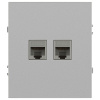 Розетка ЭРА Arktik 16-3108-03 информационная двойная 2XRJ45 алюминий Б0070486