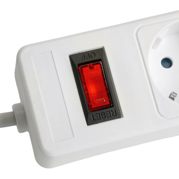 Сетевой фильтр 5-местный с/з Stekker HM20-51-053x1мм2, 5 м, серия Optima, белый 50094