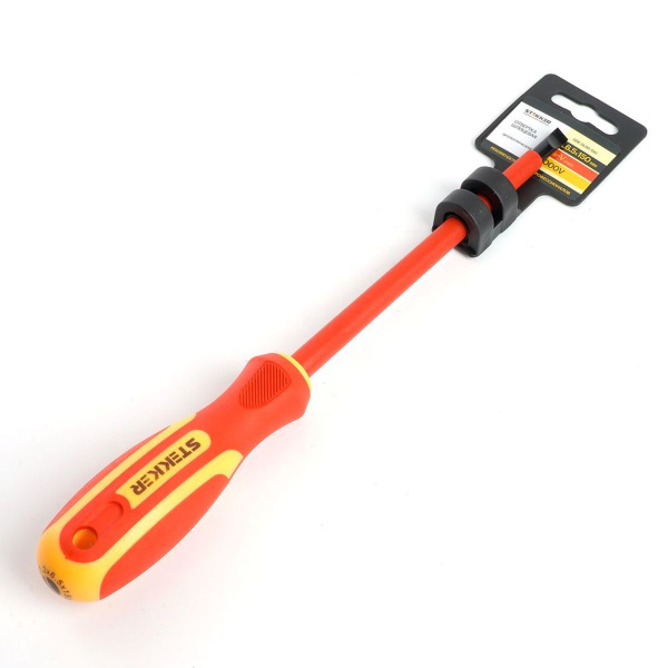 Отвертка шлицевая диэлектрическая Stekker SL 6.5 х 150мм, SDE-SL65-150 39768