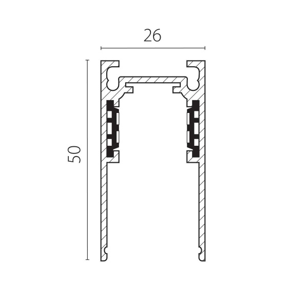 Трек накладной UNO 48V 2м (Заглушки и декоративный экран в комплекте) Uno Lightstar 509016