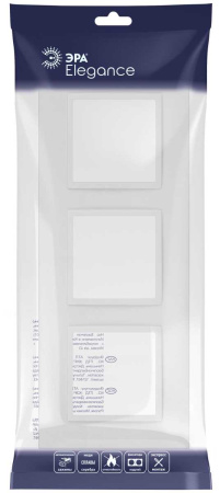 Рамка для розеток и выключателей ЭРА Elegance 14-5013-01М Classic, на 3 поста, белый матовый Б0065826