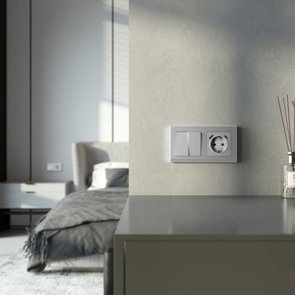 Рамка Werkel Stark на 2 поста серебро W0021865 4690389194948