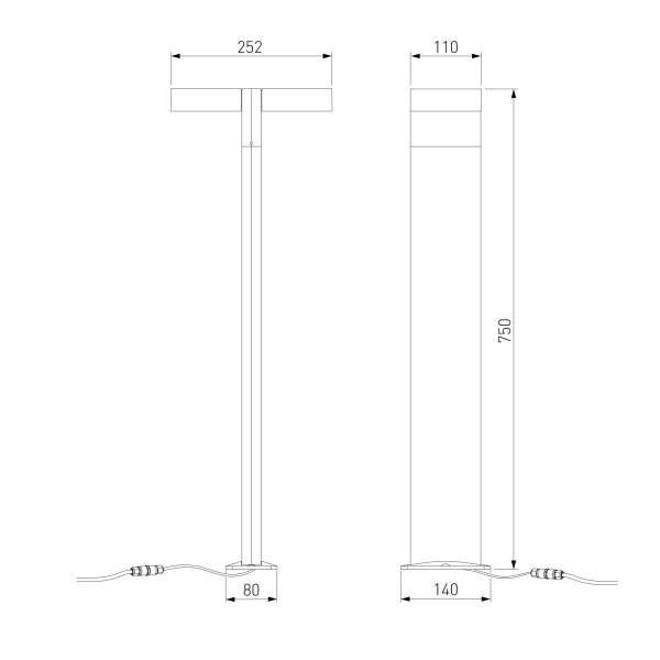 Садово-парковый светильник Elektrostandard Twin 3000K черный (35170/F) a072076