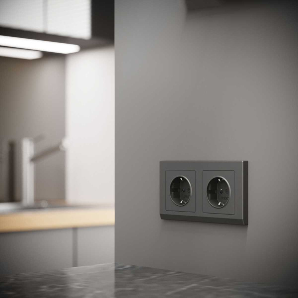 Рамка Werkel Stark на 2 поста графит W0021864 4690389194504