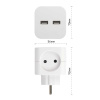 Разветвитель электрический ЭРА SP-2-USB-W на 2 розетки + 2xUSB 2400mA без заземления 10А белый Б0049531