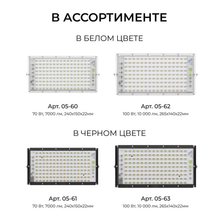 Прожектор светодиодный Apeyron 100W 6500K 05-62