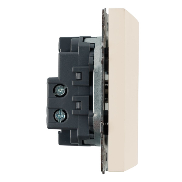 Выключатель 1-клавишный самовозвратный (механизм), Stekker, 250В, 10А Эмили, RSW10-5112-08, кашемир, soft touch 50364